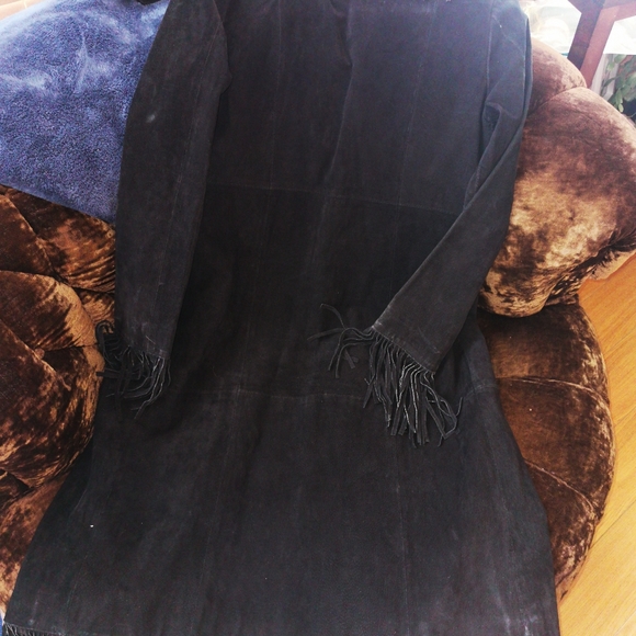 Vintage Suede frilled long jacket - Picture 3 of 4